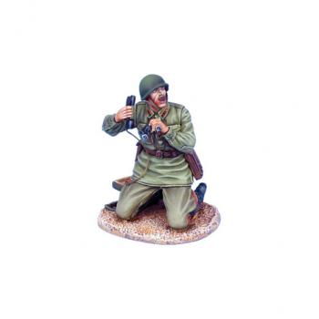 Image of Russian Mortar Crew Officer with Field Phone, Stalingrad, 1942--single figure