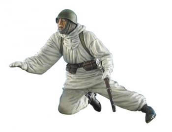 Image of German Winter Tank Rider Kneeling--single 1:35 scale resin figure kit--RETIRED--LAST ONE!!