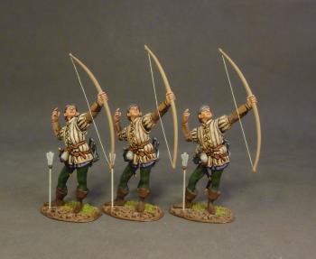 Three Lancastrian Archers, The Battle of Bosworth Field, 1485, The Wars of the Roses, 1455-1487—three figures--RETIRED--LAST ONE!! Three Lancastrian Archers, The Battle of Bosworth Field, 1485, The Wars of the Roses, 1455-1487—three figures--RETIRED--LAST ONE!! #37169