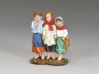 Image of Three Russian Children--three figures on a single base--RETIRED--LAST ONE!!