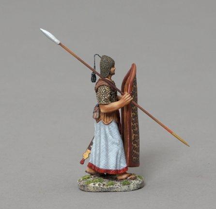 Advancing Egyptian Marine with Spear Resting on Shoulder and Brown Leopard Skin Shield--single figure--RETIRED--LAST TWO!! #2