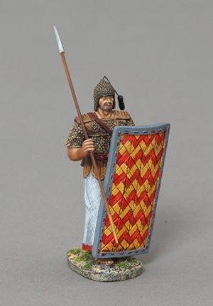 Advancing Egyptian Marine with Spear Resting on Shoulder and Red/Yellow Striped Shield--single figure--RETIRED--LAST TWO!! #1