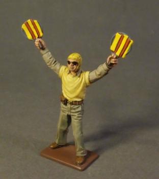 Image of Landing Signal Officer (LSO), USS Saratoga--single figure