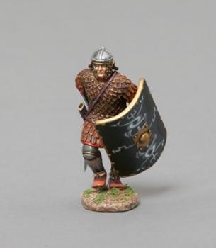 Image of Charging Roman Legionnaire in Scale Armor (30th Legion black shield)--single figure--RETIRED--LAST THREE!!