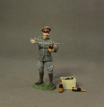 Image of German Pilot Opening Champagne Bottle, The Great War, 1914-1918--pilot figure with saber and accessories--RETIRED--LAST ONE!! Image of German Pilot Opening Champagne Bottle, The Great War, 1914-1918--pilot figure with saber and accessories--RETIRED--LAST ONE!!