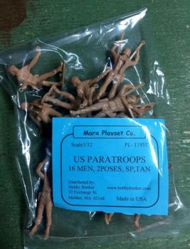 Marx US Paratroops--16 figures in 2 Poses, Tan Marx US Paratroops--16 figures in 2 Poses, Tan #37985