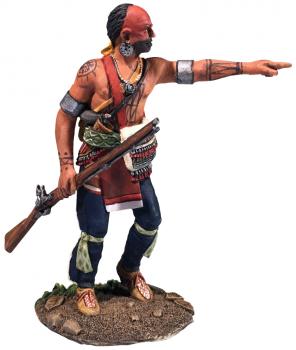 Image of Native Warrior Advancing Pointing--single figure