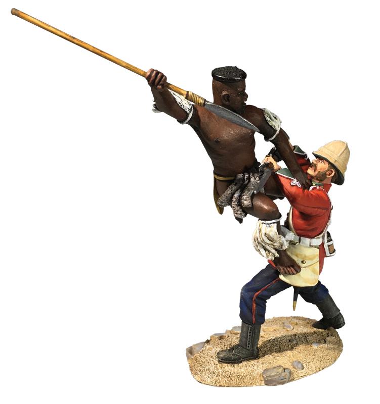 "A Determined Attack!"--Zulu Attacking 24th Foot from High Position--two figures on single base #4