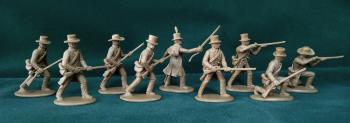 American Militia in Civilian Dress--makes nine plastic figures (light Brown) American Militia in Civilian Dress--makes nine plastic figures (light Brown) #38305
