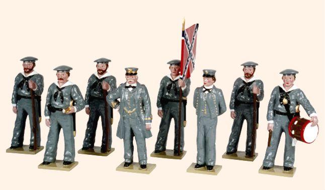 The Confederate Navy at attention Painted - 8 Figures #1