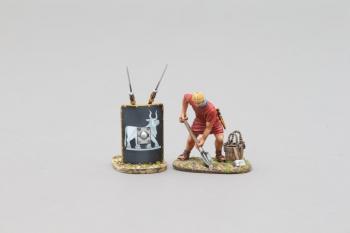 Image of Roman Legionnaire (9th Legion black shield) with Bucket--single figure--RETIRED--LAST TWO!! Image of Roman Legionnaire (9th Legion black shield) with Bucket--single figure--RETIRED--LAST TWO!!