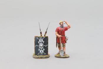 Image of Roman Legionnaire (30th Legion black shield) Wiping Brow--single figure--RETIRED--LAST FOUR!!