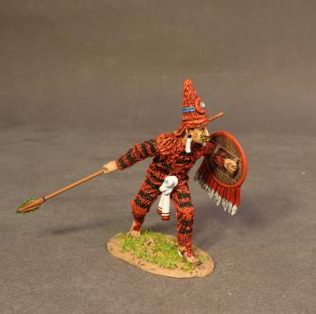 Image of Aztec Warrior (red), the Aztec Empire, The Conquest of America—single figure--RETIRED--LAST ONE!! Image of Aztec Warrior (red), the Aztec Empire, The Conquest of America—single figure--RETIRED--LAST ONE!!