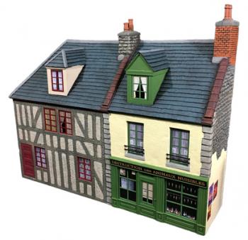 French Half Timbered House and Storefront--16 in. W x 4.5 in. W x 13.5 in. H French Half Timbered House and Storefront--16 in. W x 4.5 in. W x 13.5 in. H #39015