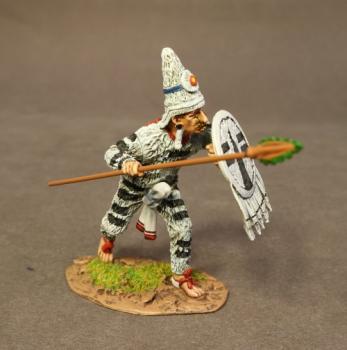 Image of Aztec Warrior #2 (white), The Aztec Empire, The Conquest of America—single figure--RETIRED--LAST ONE!! Image of Aztec Warrior #2 (white), The Aztec Empire, The Conquest of America—single figure--RETIRED--LAST ONE!!