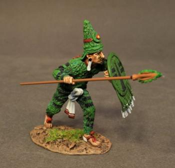Image of Aztec Warrior #2 (green), The Aztec Empire, The Conquest of America—single figure--RETIRED--LAST ONE!! Image of Aztec Warrior #2 (green), The Aztec Empire, The Conquest of America—single figure--RETIRED--LAST ONE!!