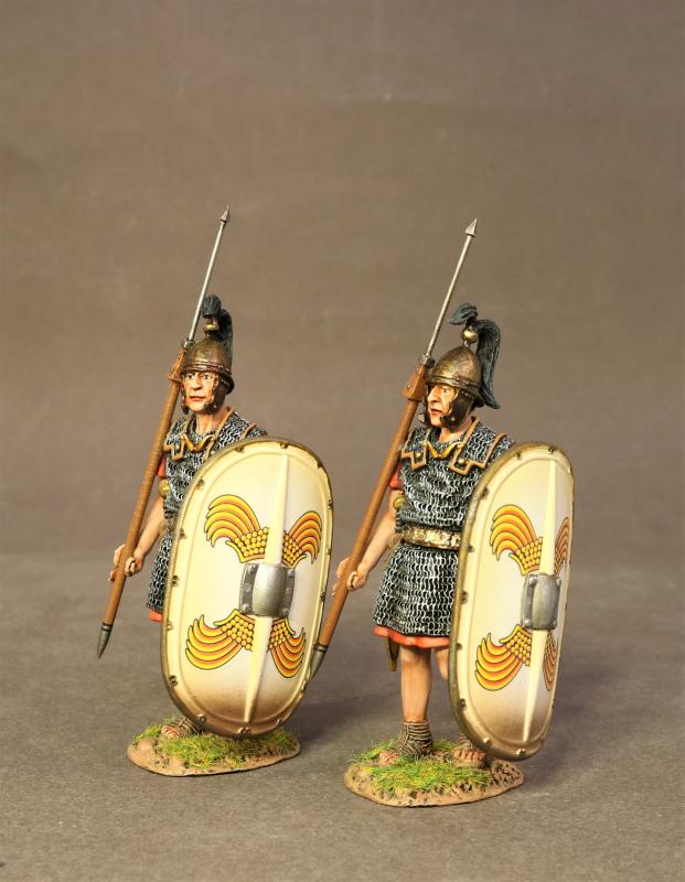 Two Legionnaires with White Shields Marching (Right Leg Forward), the Roman Army of the Late Republic, Armies and Enemies of Ancient Rome--two figures #1