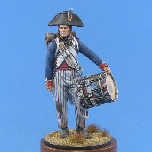 75mm Napoleonic French Revolutionary Drummer, 1796-1805--Unpainted Metal Figure Kit #1