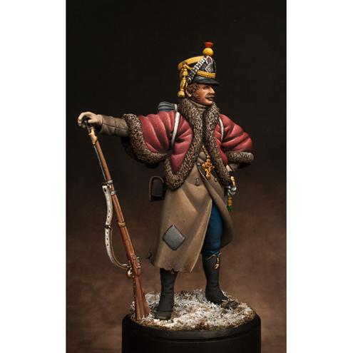 75mm Napoleonic French Voltigeur, Russia, 1812--Unpainted Metal Figure Kit #4