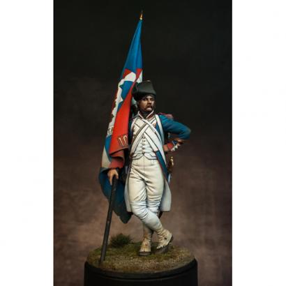 75mm Napoleonic French Revolutionary Standard Bearer, 1796-1805--Unpainted Metal Figure Kit