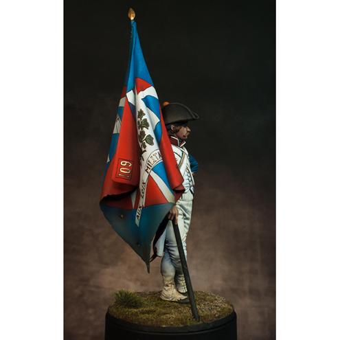 75mm Napoleonic French Revolutionary Standard Bearer, 1796-1805--Unpainted Metal Figure Kit #4
