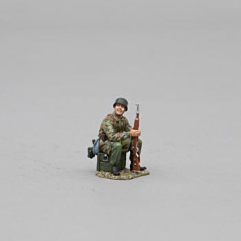 Image of Fallschirmjager Seated on Box Looking Up (no base)--single figure--RETIRED--LAST ONE!!