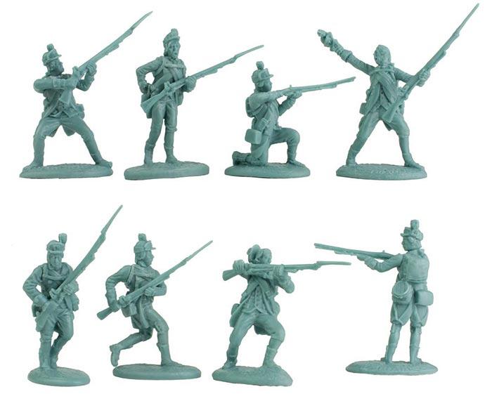 American Light Infantry--16 figures in 8 Poses #1