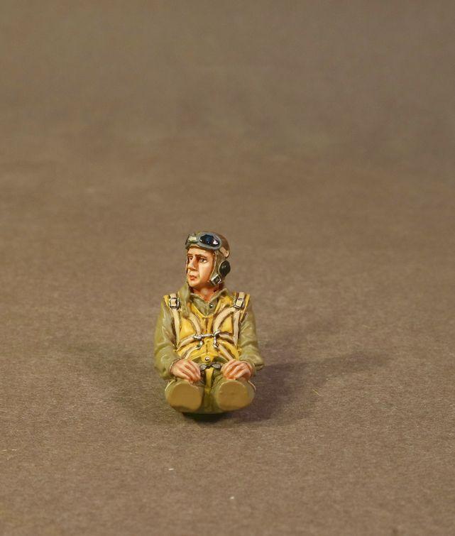 Pilot seated, looking right, USS Bunker Hill, The Second World War--single figure #1