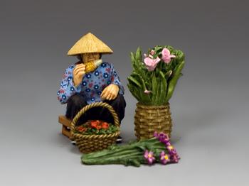 Image of The Hakka Flower Seller--single figure and flowers (four pieces)