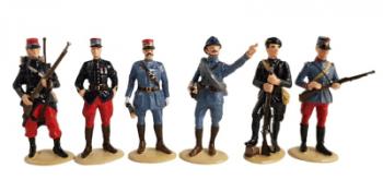 Image of 2018 Christmas set--The French Army, The First World War--six figures (Marshal Fosh, Officer Line Infantry, 2nd Lieutenant, Private Chasseurs Alpine, Trooper Chasseurs a Cheval, and Private Line Infantry) Image of 2018 Christmas set--The French Army, The First World War--six figures (Marshal Fosh, Officer Line Infantry, 2nd Lieutenant, Private Chasseurs Alpine, Trooper Chasseurs a Cheval, and Private Line Infantry)