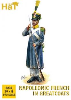 Image of Napoleonic French in Greatcoats--twenty 1:72 scale unpainted plastic figures