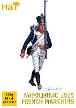 Image of Napoleonic 1815 French Infantry Marching--twenty-four 1:72 unpainted plastic figures--AWAITING RESTOCK.
