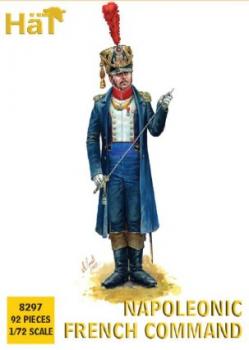 Image of Napoleonic French Command--twenty-four 1:72 scale unpainted plastic figures and two horse figures
