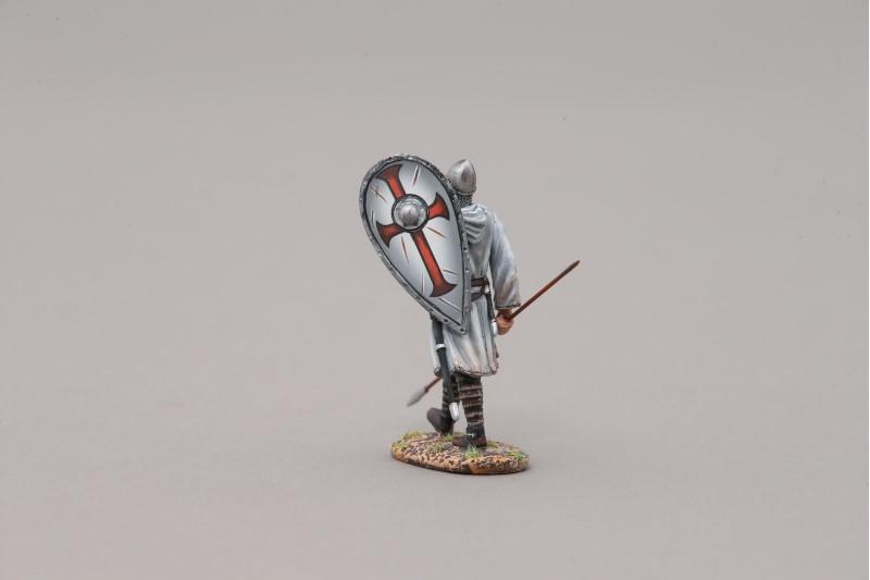 Marching Crusader #2 shielding head (white Templar shield with red cross of St George)--single figure--RETIRED -- LAST ONE!! #2