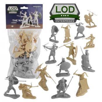 The War at Troy Set 1--Includes 8 Greeks in 4 Poses (Cream Plastic) and 8 Trojans in 4 Poses (Gray Plastic) The War at Troy Set 1--Includes 8 Greeks in 4 Poses (Cream Plastic) and 8 Trojans in 4 Poses (Gray Plastic) #39463