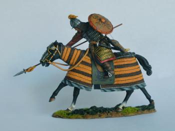 Image of Mongol Heavy Cavalry Charging #1--single mounted figure--RETIRED--LAST ONE! !
