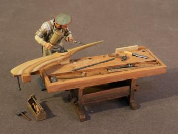 Image of German Carpenter with Workbench, Knights of the Skies--single figure and accessories--ONE IN STOCK. Image of German Carpenter with Workbench, Knights of the Skies--single figure and accessories--ONE IN STOCK.