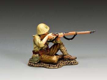 Japanese Infantryman Sitting Firing Rifle--single figure #0