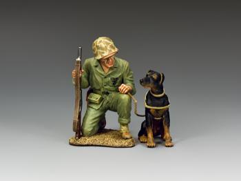 Image of Pacific War Dog--single USMC figure with Winchester Shotgun and Sailor dog figure
