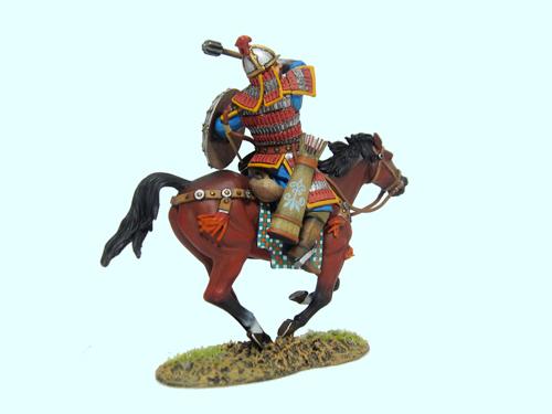 Armoured Mongol Swinging Mace--Turn around and Swing--single mounted figure #3