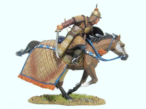 Armoured Mongol Chasing with Sword Pointing Down--single mounted figure #1