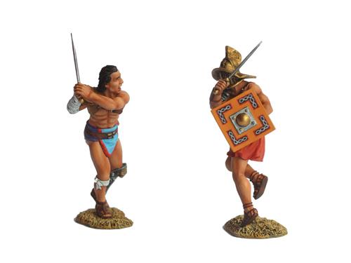 ROMAN GLADIATORS Gladiator Thraex Metal Figure 1/32 Tin Toy Soldiers 