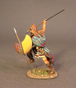 Image of Thracian Peltist (yellow shield w/red tip w/black stripes & white dags), 4th Century BCE, Armies and Enemies of Ancient Greece and Macedonia--single figure---RETIRED--LAST TWO!! Image of Thracian Peltist (yellow shield w/red tip w/black stripes & white dags), 4th Century BCE, Armies and Enemies of Ancient Greece and Macedonia--single figure---RETIRED--LAST TWO!!