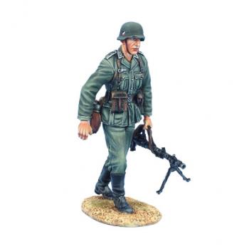 Image of German Feldwebel Walking with MG34--single figure