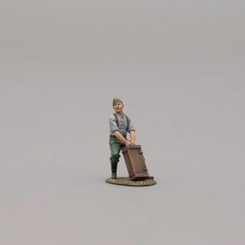 Image of Hitlerjugend Soldier Standing Lifting/Pulling Crate--single figure--RETIRED -- LAST ONE! Image of Hitlerjugend Soldier Standing Lifting/Pulling Crate--single figure--RETIRED -- LAST ONE!