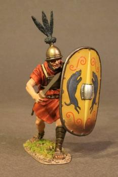 Hastatus (sword at chest height, tip up & yellow shield), The Roman Army of the Mid Republic, Armies and Enemies of Ancient Rome--single figure #0