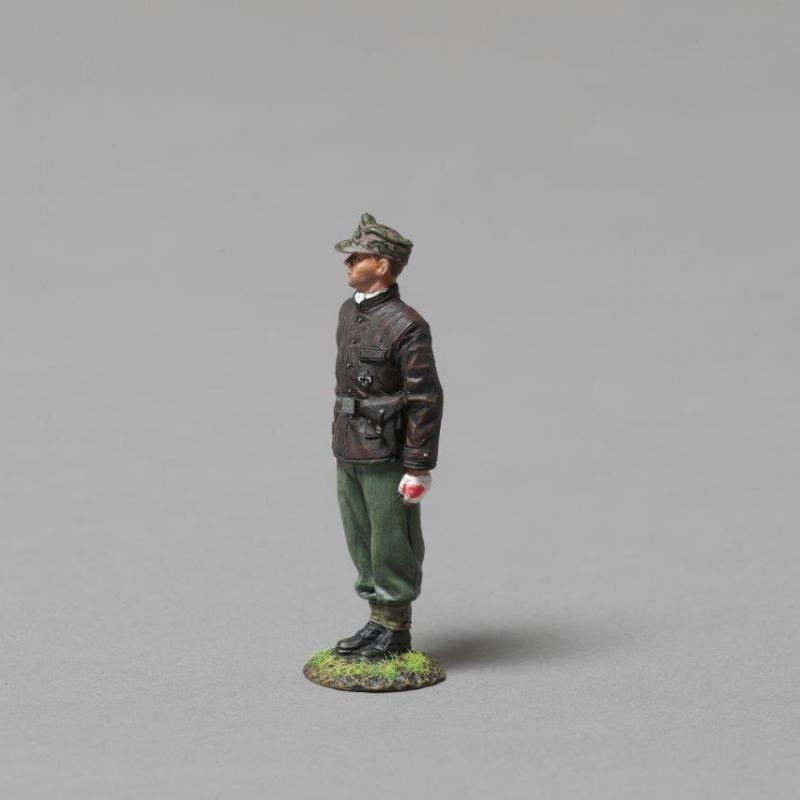 12th SS Panzer Division Tanker Looking Left (leather Italian submarine jacket & camouflage cap)--single figure--RETIRED--LAST TWO!! #1