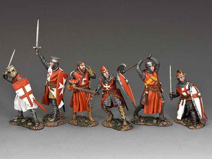 Medieval 1/32 Crusaders Men At Arms Knights Figures Set 1068 NEW! 