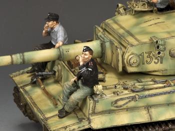 Image of Relaxing Panzer Crewmen--two German tank crewmen figures--RETIRED.