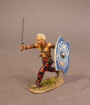 Iceni Warrior Charging (blue shield with white designs), Armies and Enemies of Ancient Rome--single figure #0